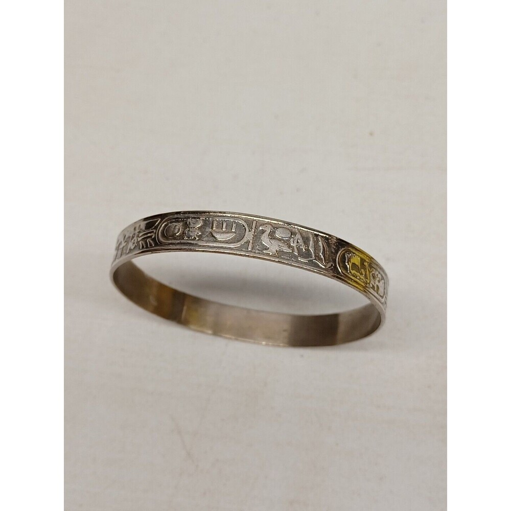 Sterling Silver Bangle Bracelet Crustaceans Femininity Egyptian Symbol Design